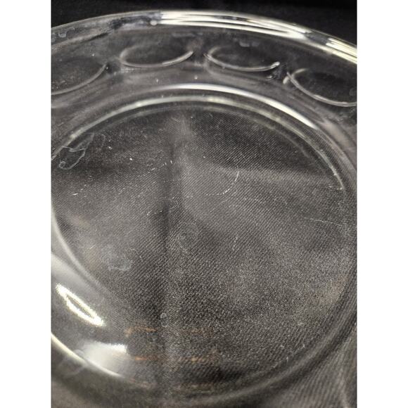 Vintage Pyrex Originals Clear Glass Platter Dinner Plate 11” Thumbprint - Picture 2 of 7